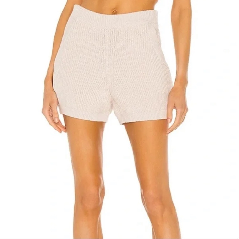 REVOLVE Weekend Stories Hilary Knit Shorts in Natural